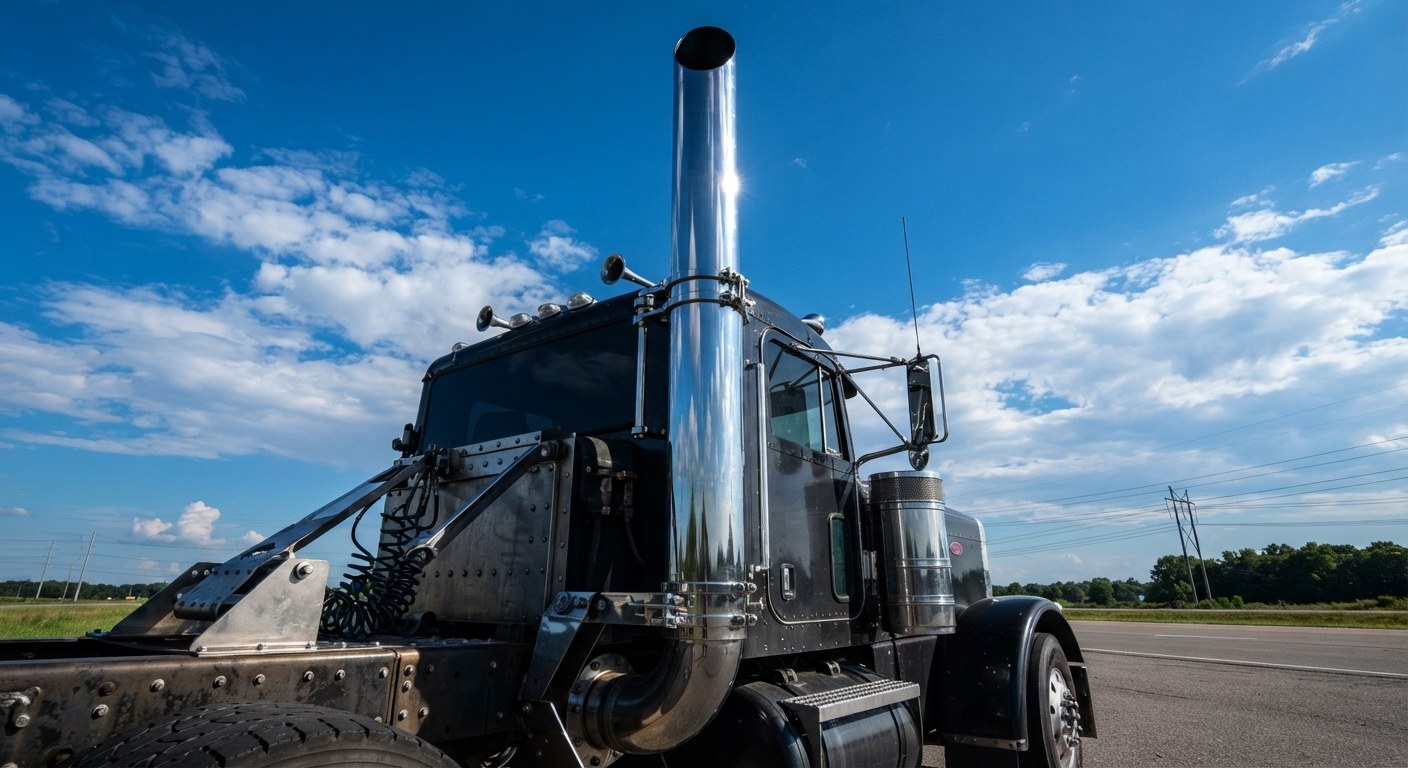 A tractor-trailer on the road